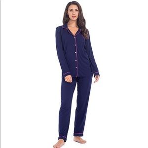 Womens Pajamas Long Sleeve Set Button Down  XXL